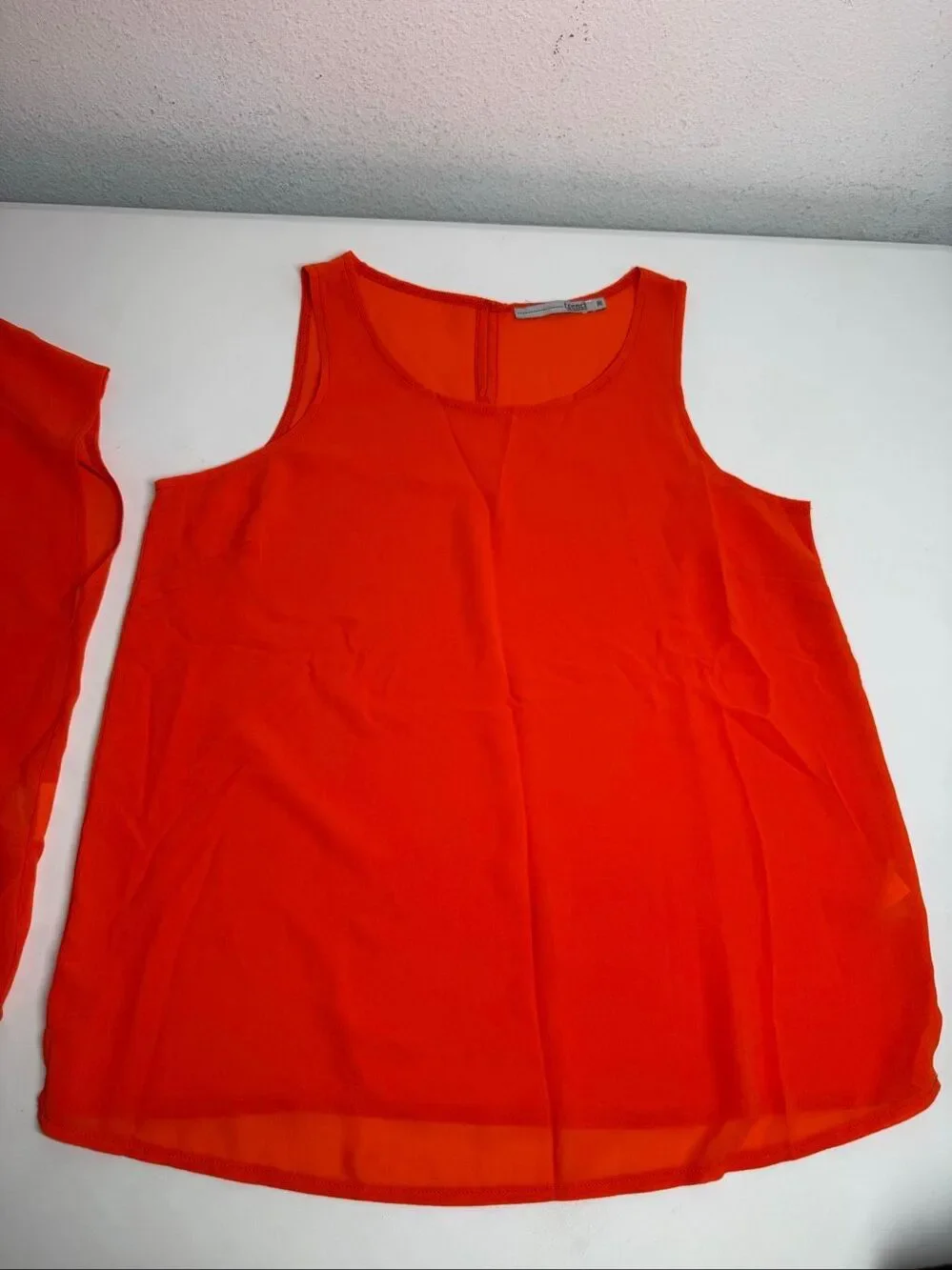 Trend New Fashion Trend Orange Layered Two Piece Top Set Size 36/US 6